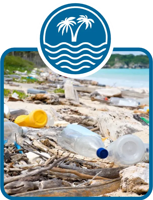 Limpeza de praia em área isolada