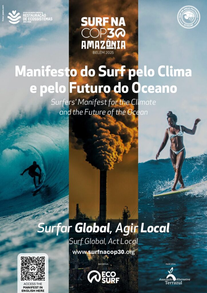 Capa do Manifesto do Surf pelo Clima e pelo Futuro do Oceano