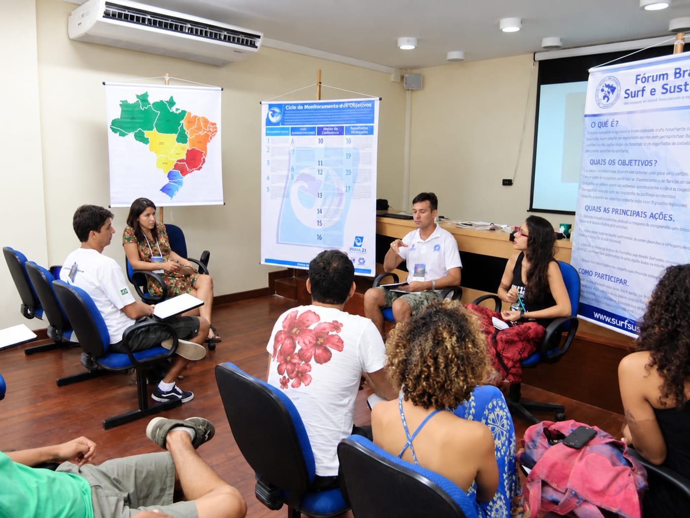 Roda de conversa da oficina Surf Sustentável